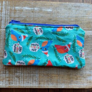 Bah Humbug Christmas Wallet Bag Wallet Coin Purse Cosmetic Bag Holidays Wallet ID Holder Fabric Wallet Bird Pet Cute Christmas Bag