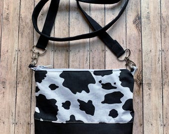 Cow Print Crossbody Bag Black Cow Purse Crossbody Bag