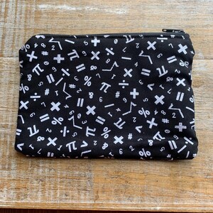 Mathe-Liebhaber-Mappengeldbeutel Mathematiker-schwarze Zahlen-Beutel-Geldbörse Mathematik-Brieftasche Brieftasche Ausweishalter Stoff-Mappe Mathe-Lehrer-Geschenk-Tasche