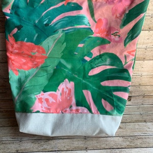 Bolso de mango superior tropical bolso retro bolso bolso abstracto bolso de tela bolso rosa tropical bolso de mango superior bolso de hojas