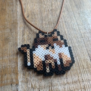 Calico Cat Necklace Retro Cute Pixel Cat Tortie Cat Necklace Fat Cat Crazy Cat Lady Funny Jewelry Calico Kitty Adorable Pixel Necklace