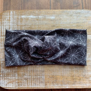 Halloween Stretch Headbands Knotted Headbands Twist Headband Stretchy Soft Spider Web Headband Halloween Headband Headwrap