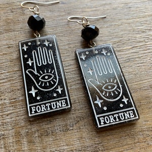 Tarot Ohrringe Fortune Tarot Karte Ohrringe Psychic Fortune Teller Wicca Gothic Tarot Ohrringe New Age Ohrclips Ohrhänger Gauges