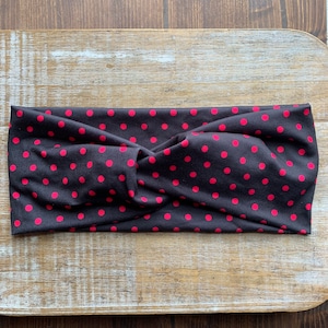 Stretch Headbands Knotted Headbands Twist Headband Stretchy Soft Headband For Nurses Polka Dot Headband Neon Black Turban Headband