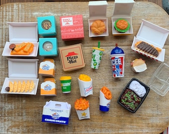 ONE Fast Food Miniature Fridge Magnet Handmade Mini Brand Fridge Magnets Food Refrigerator Magnets Funny Food Magnets Restaurant Magnets
