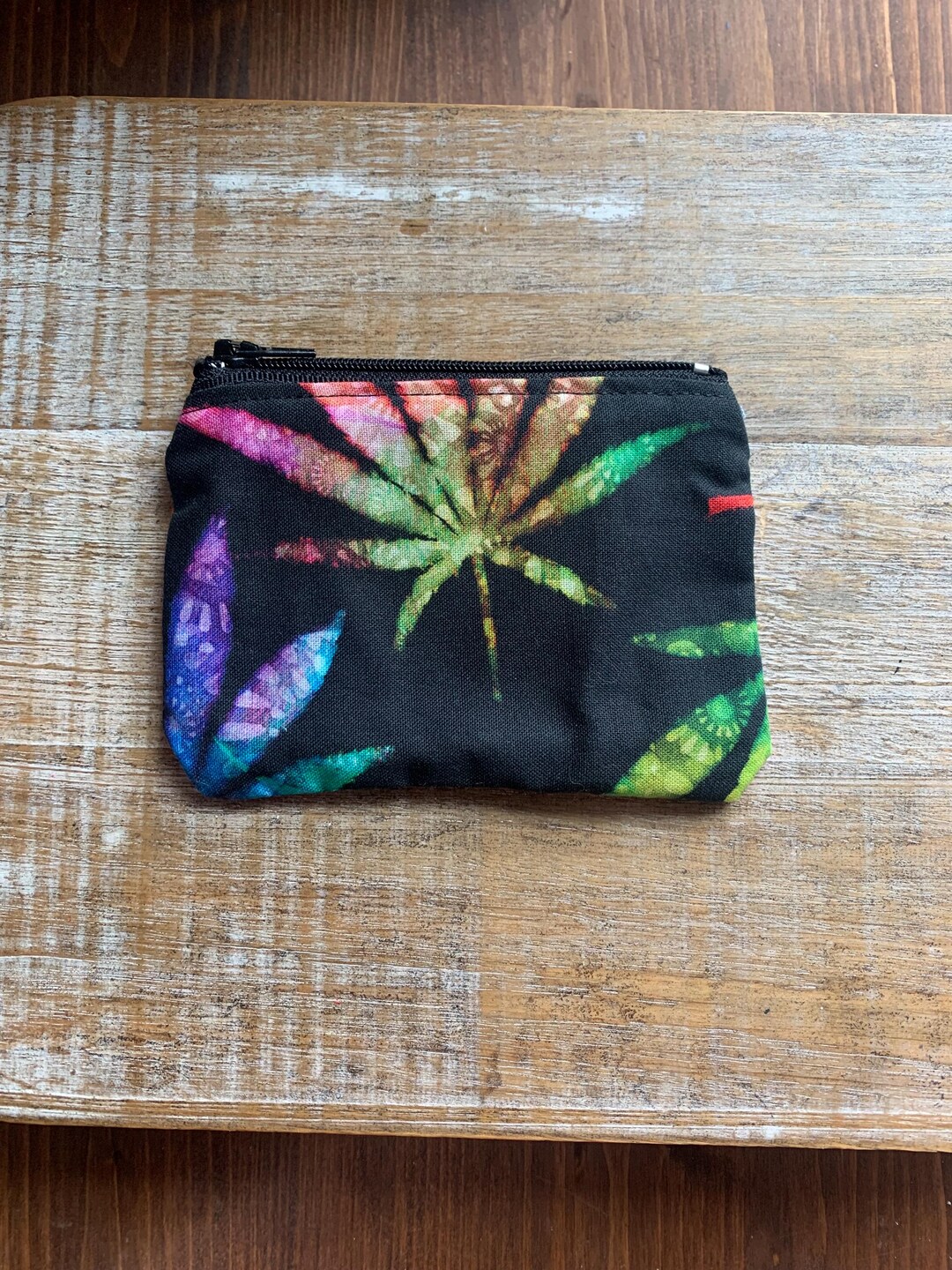 Marijuana Coin Purse Zippered Pouch Rainbow Tie Dye Wallet Gift for ...