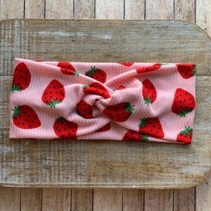 Stretch Headbands Adult Knotted Headbands Twist Headband Stretchy Soft Strawberry Headband Fruit Headband Rockabilly Headwrap