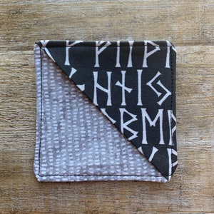 Fabric Bookmark Elder Futhark Runes Bookmark Runes Fabric Bookmark Black Bookmarker Runes Book Lover Gift Gothic Corner Bookmark Reading