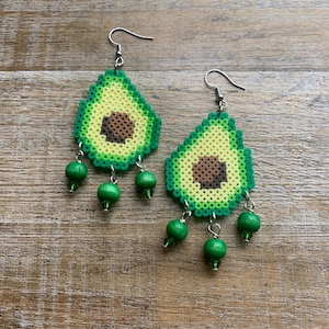 Pixel Avocado Earrings Retro Cute Avocado Best Friend Gift Funny Earrings Adorable Avocado Clip On Earrings Ear Hangers Ear Weights Gauges