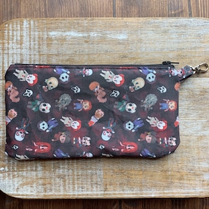 Monedero de Halloween, monedero de película de terror Killers, monedero, máscara de hockey, cartera, portadocumentos, bolsa de tela, bolsa con cremallera de terror, regalo gótico