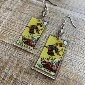 Tarot Karte Ohrringe The Fool Tarot Karte Psychic Wahrsagerin Ohrringe Wicca Gothic Tarot New Age Tarot Clip Auf Ohrringe Ohrhänger Gauges