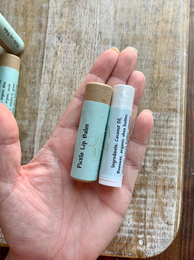 Pickle Lip Balm Eco Friendly Lip Balms Natural Plastic-free Packaging Zero Waste Chapstick Earth Friendly Sustainable Biodegradable Pickle image 7