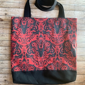 Hail Satan Occult Shoulder Bag Black Purse Gothic Shoulder Purse Satanic Bag Fabric Handbag Purse Wiccan Baphomet Purse Shoulder Bag Tote