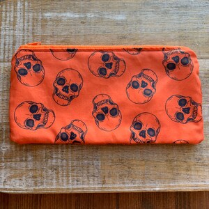 Monedero gótico con calavera, monedero de Halloween, monedero con calavera, monedero floral, portadocumentos, bolsa de tela, estuche con cremallera retro con calavera, regalo gótico