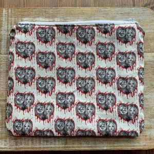 Bolsa de maquillaje de Halloween, cartera, bolsa de asesinos de películas de terror, cartera con dibujos animados de asesinos de novias, cartera para identificación, bolsa de tela, bolsa con cremallera de terror, regalo gótico