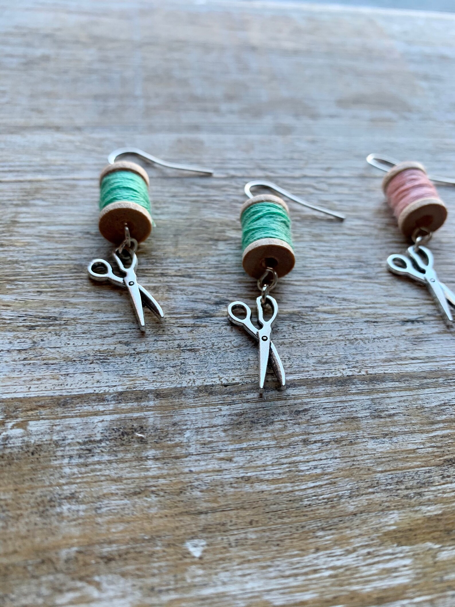 Sewing Thread Earrings Sew Mini Thread Spool Dangle Earrings Etsy