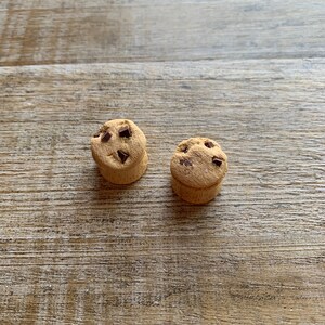 Chocolate Chip 12mm Cookie Plugs Chocolate Chip Cookie Gauges Cookie Plugs Cookie Gauges  1/2 Chocolate Plugs Wood Plugs Wood Gauges