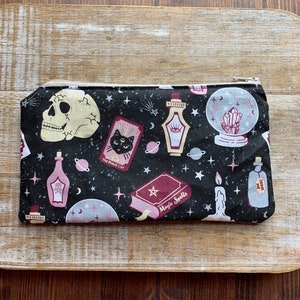 Monedero Ouija, monedero, llavero wiccan, monedero, neceser, billetera gótica de tarot, portadocumentos, billetera de tela, bolsa de cristales de Halloween