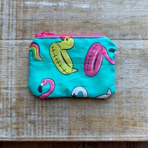 Bolsa de moedas de verão piscina flutua saco bolsa de moedas piscina com zíper bolsa id titular carteira saco com zíper verão piscina flutua bolsa carteira