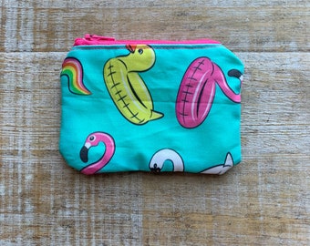 Summer Coin Purse Pool Floats Bag Coin Purse Pool Zippered Pouch ID Holder Wallet Zipper Bag Summer Pool Floats Pouch Wallet