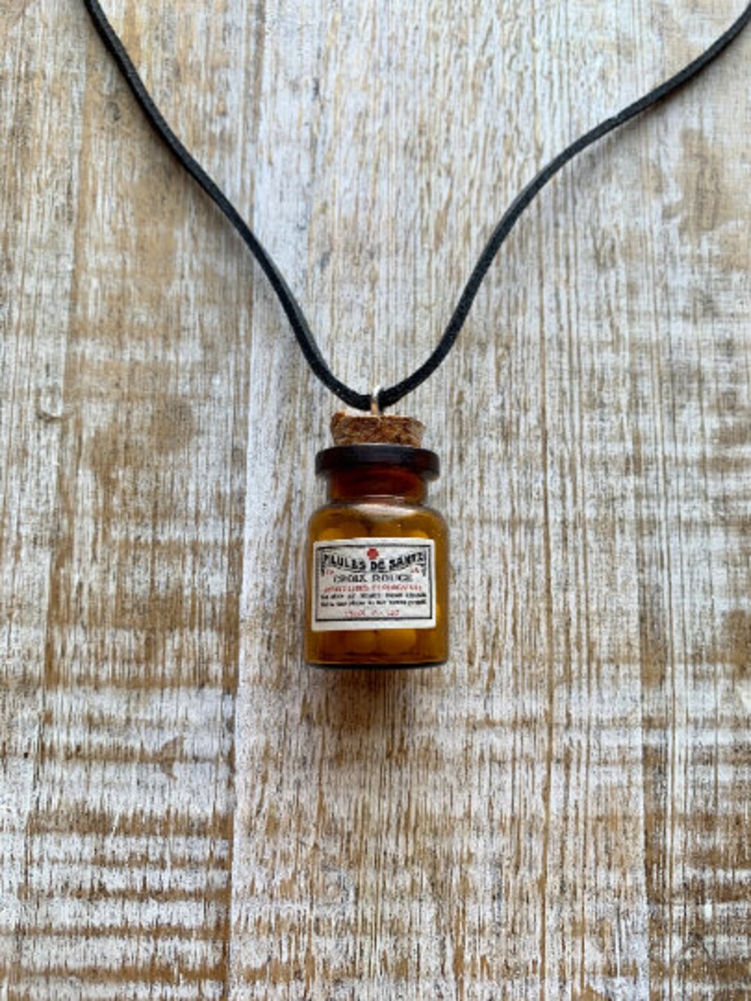 Vintage Brown Pill Bottle Necklace Oddity Pill Necklace Brown Etsy