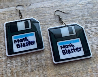 Floppy Disk Earrings Tetris Earrings Retro Cute Nineties Nerdcore Kidcore Gift Nerd Earrings Gamer Earrings Sim City Doom Earrings Y2K