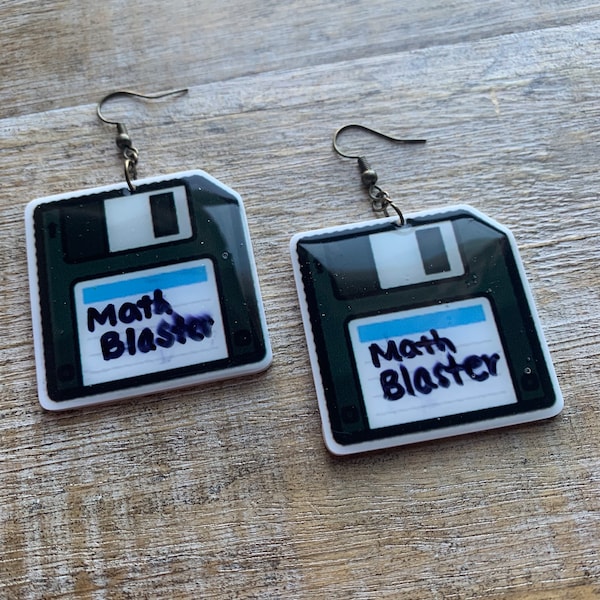 Floppy Disk Earrings Tetris Earrings Retro Cute Nineties Nerdcore Kidcore Gift Nerd Earrings Gamer Earrings Sim City Doom Earrings Y2K