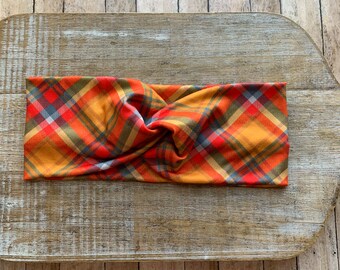Stretch Headbands Knotted Headbands Twist Headband Stretchy Soft Plaid Headband Halloween Headband Rockabilly Headwrap