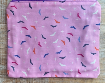 Pastel Bats Makeup Bag Bat Wing Wallet Purse Bag Purse Gothic Zippered Bag Coin Purse Fabric Bag Skull Zipper Pouch Halloween Bats Gift