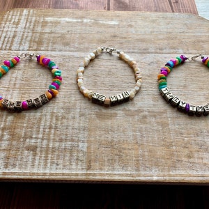 Pronoun Bracelets Pronoun She/Her They/Them He/Him Bracelets Shell Bracelets Statement Bracelets Pronoun Gift Pronoun Bracelet Gift