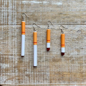 Cigarette Earrings Smoker Earrings Gift Funny Cigarette Earrings Fake Cigarette Jewelry Realistic Cigarette Clip On Earrings Ear Hangers