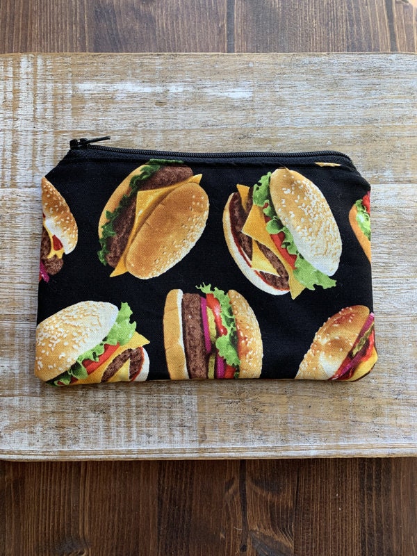 チーズバーガーウォレット ジッパー付きポーチ ハンバーガーウォレット グルメへのギフト ダブルチーズバーガーウォレットバッグ ジッパー付きウォレットポーチ IDホルダー