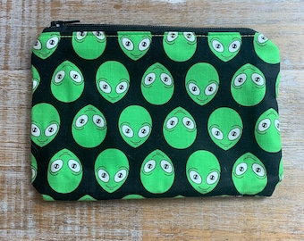 Cartera de extraterrestre de los años 1990 Monedero de los años 1990 Estuche con cremallera de extraterrestre Estuche para identificación Estuche Y2K Estuche con cremallera OVNI Estuche con cremallera Extraterrestre Kidcore