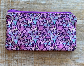 Mushroom Wallet Purse Cottagecore Keychain Bag Coin Purse Mushrooms Zippered Pouch ID Holder Wallet Zipper Hippie Cottagecore Zipper Pouch