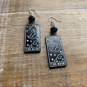 Tarot Ohrringe Der Mond Tarot Karte Ohrringe Psychic Fortune Teller Wicca Gothic Tarot Ohrringe New Age Ohrclips Ohrhänger Gewichte