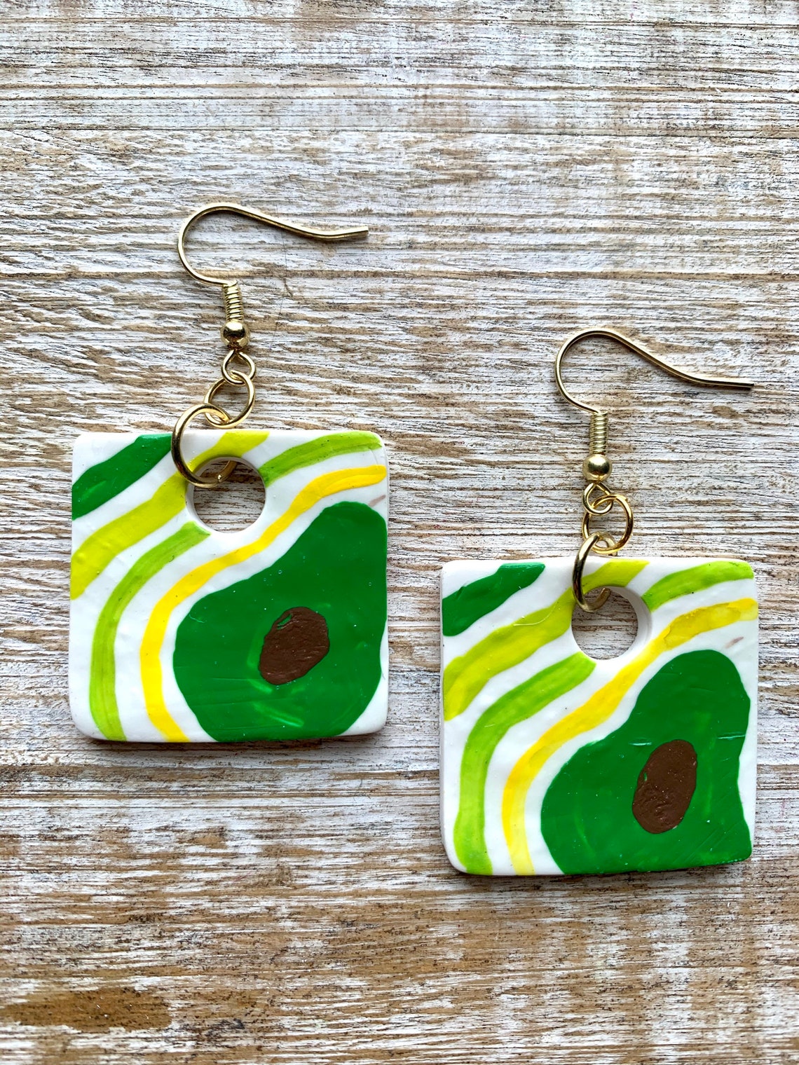 Avocado Earrings Polymer Clay Cute Avocado Earrings Etsy
