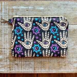 Monedero de horóscopo, monedero de quiromancia, monedero de amuleto, monedero de ojo que todo lo ve, porta identificación, bolsa de tela, bolsa con cremallera celestial, regalo gótico