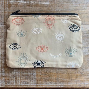 Monedero con diseño de mal de ojo, monedero de Halloween, monedero de rareza espeluznante, portadocumentos, bolsa de tela, amuleto, bolsa con cremallera, regalo gótico del ojo que todo lo ve