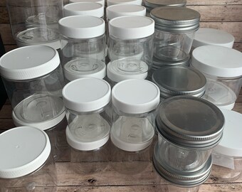 Huge Plastic Jar Bottle Lot of 46 with Lid Plastic Bottle Travel Jars Makeup Cosmetic Jars Lotion Jars Lot Bottles with Lids Lot BUNDLE