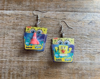 Cartoon Spielzeug Ohrringe Kidcore Patrick Ohrringe Schwamm Cartoon Miniatur 90er Jahre Kinder Spielzeug Ohrringe Spielzeug Liebhaber Asymmetrische Ohrclips