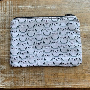 Cat Lovers Wallet Purse Cartoon Cat White Black Kitty Bag Coin Purse Meow Bag Cat Wallet ID Holder Fabric Wallet Cat Lover Gift Bag