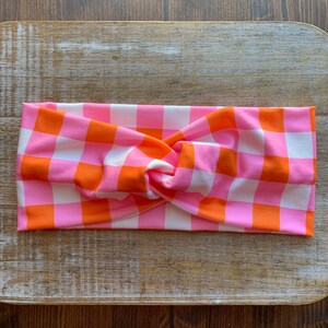 Stretch Headbands Knotted Headbands Twist Headband Stretchy Soft Plaid Headband Easter Headband Rockabilly Headwrap