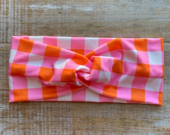Stretch Headbands Knotted Headbands Twist Headband Stretchy Soft Plaid Headband Easter Headband Rockabilly Headwrap