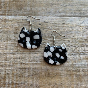 Black Cat Earrings Cat Lover Earrings Gift Cute Earrings Cute Halloween Witch Cat Tuxedo Adorable Cat Clip On Earrings Ear Hangers Gauges