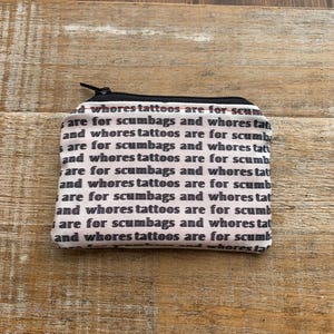 Tattoos Sind Für Drecksäcke und Huren Geldbeutel Stoffbeutel Geldbörse Tattoos Beutel Geldbörse Ausweishalter Stoff Geldbörse Kleine Tasche Schwarz Taschen