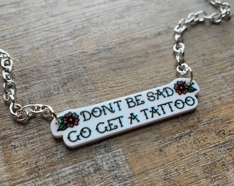 No estés triste, hazte un tatuaje, collar, tatuaje antiguo, collar, tatuajes pinup, no estés triste, hazte un tatuaje, collar, tatuaje, joyería