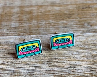 Cassette Retro Stud Earrings Music Tape Earrings Retro Music Cassette Earrings 90s Stud Earrings Small Stud Earrings Cute Nostalgia Studs