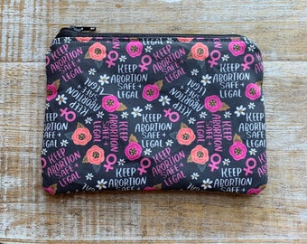 Reproductive Rights Wallet Coin Purse Women Choice Bag Coin Purse Bag Pro-Choice Wallet ID Holder Fabric Coin Bag Pro-Abortion Zipper Pouch