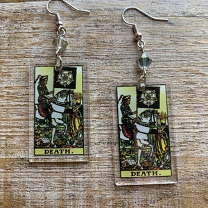 Tarot Karte Ohrringe Tod Tarot Karte Ohrringe Psychische Wahrsagerin Wicca Gothic Tarot New Age Clip On Ohrringe Tarot Ohrhänger Gauges