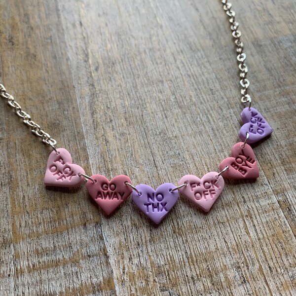 Candy Heart Necklace Etsy
